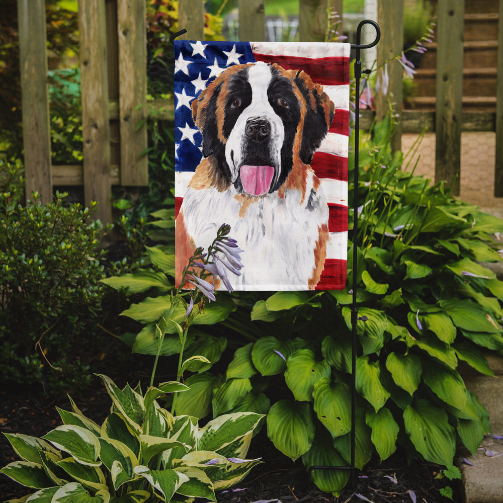 USA American Flag with Saint Bernard Garden Flag Mailbox Decorative Yard Banner Outside Patio Artwork for Flower Beds, Garden Size, Multicolor