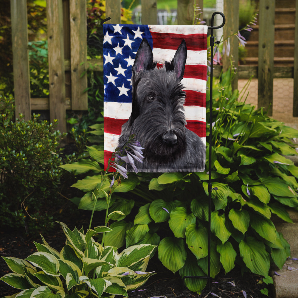 USA American Flag with Scottish Terrier Garden Flag Mailbox Decorative Yard Banner Outside Patio Artwork for Flower Beds, Garden Size, Multicolor