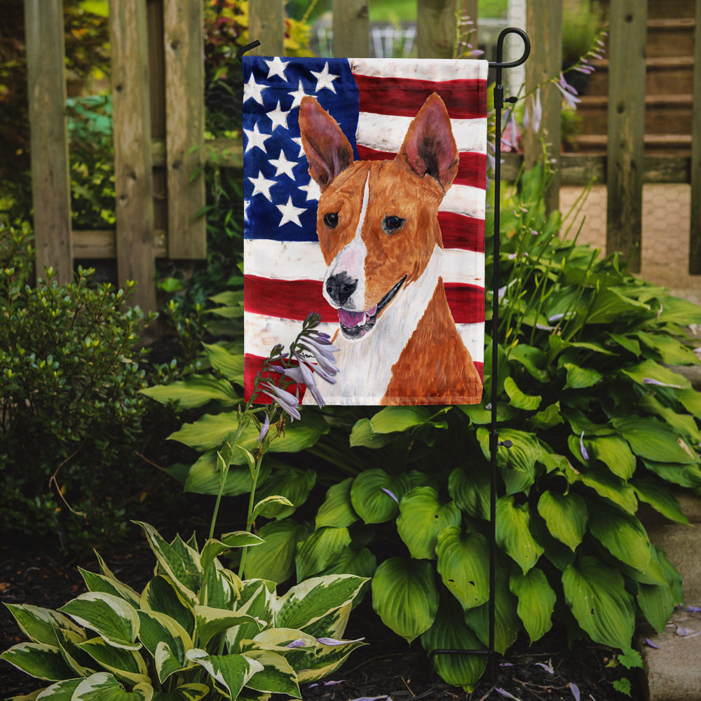 USA American Flag with Basenji Garden Flag Mailbox Decorative Yard Banner Outside Patio Artwork for Flower Beds, Garden Size, Multicolor