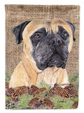 Mastiff Faux Burlap and Pine cones Garden Flag Mailbox Decorative Yard Banner Outside Patio Artwork for Flower Beds, Garden Size, Multicolor