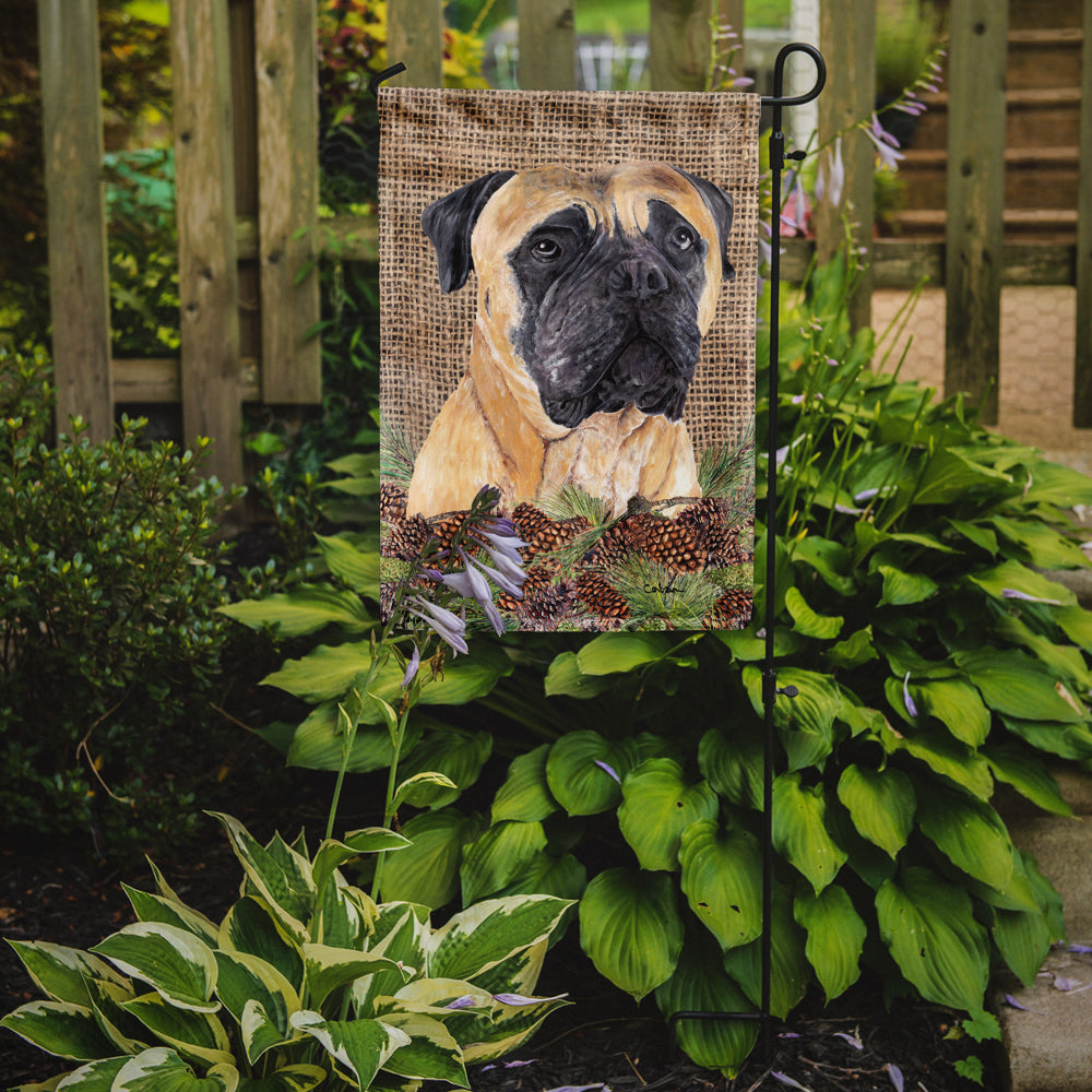 Mastiff Faux Burlap and Pine cones Garden Flag Mailbox Decorative Yard Banner Outside Patio Artwork for Flower Beds, Garden Size, Multicolor
