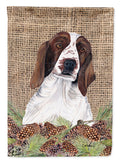 Welsh Springer Spaniel Faux Burlap and Pine cones Garden Flag Mailbox Decorative Yard Banner Outside Patio Artwork for Flower Beds, Garden Size, Multicolor