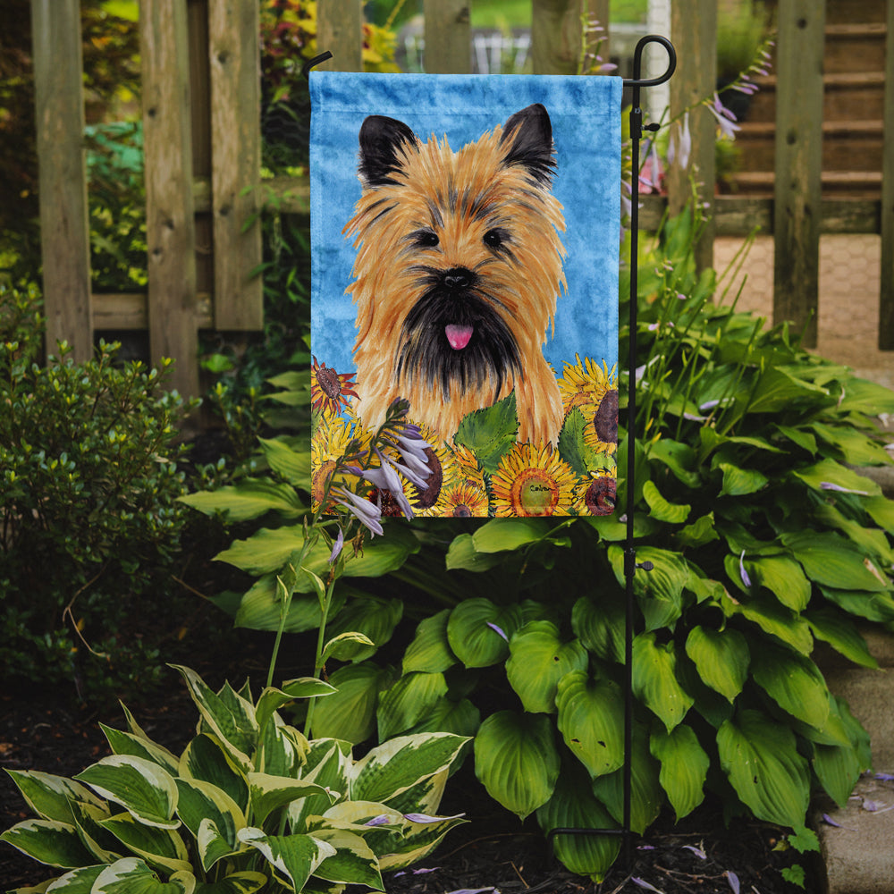 Cairn Terrier in Summer Flowers Garden Flag Mailbox Decorative Yard Banner Outside Patio Artwork for Flower Beds, Garden Size, Multicolor