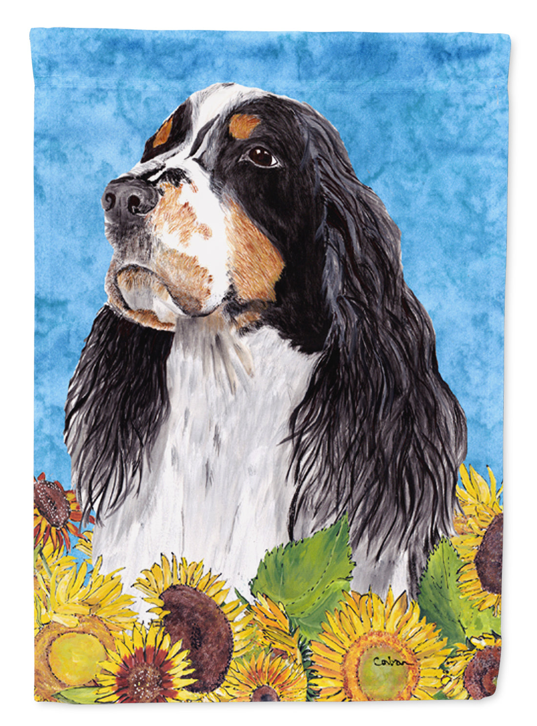 Springer Spaniel in Summer Flowers Garden Flag Mailbox Decorative Yard Banner Outside Patio Artwork for Flower Beds, Garden Size, Multicolor