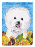 Bichon Frise in Summer Flowers Garden Flag Mailbox Decorative Yard Banner Outside Patio Artwork for Flower Beds, Garden Size, Multicolor
