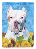 Pit Bull in Summer Flowers Garden Flag Mailbox Decorative Yard Banner Outside Patio Artwork for Flower Beds, Garden Size, Multicolor