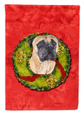 Mastiff Christmas Wreath Garden Flag Mailbox Decorative Yard Banner Outside Patio Artwork for Flower Beds, Garden Size, Multicolor