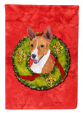 Basenji Christmas Wreath Garden Flag Mailbox Decorative Yard Banner Outside Patio Artwork for Flower Beds, Garden Size, Multicolor