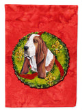 Basset Hound Christmas Wreath Garden Flag Mailbox Decorative Yard Banner Outside Patio Artwork for Flower Beds, Garden Size, Multicolor