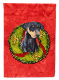 Doberman Christmas Wreath Garden Flag Mailbox Decorative Yard Banner Outside Patio Artwork for Flower Beds, Garden Size, Multicolor