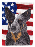 USA American Flag with Australian Cattle Dog Garden Flag Mailbox Decorative Yard Banner Outside Patio Artwork for Flower Beds, Garden Size, Multicolor