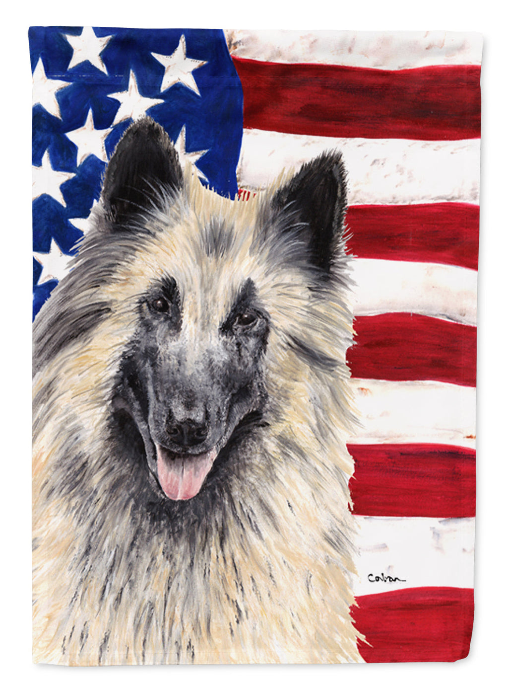 USA American Flag with Belgian Tervuren Garden Flag Mailbox Decorative Yard Banner Outside Patio Artwork for Flower Beds, Garden Size, Multicolor