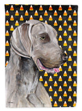 Weimaraner Candy Corn Halloween Portrait Garden Flag Mailbox Decorative Yard Banner Outside Patio Artwork for Flower Beds, Garden Size, Multicolor