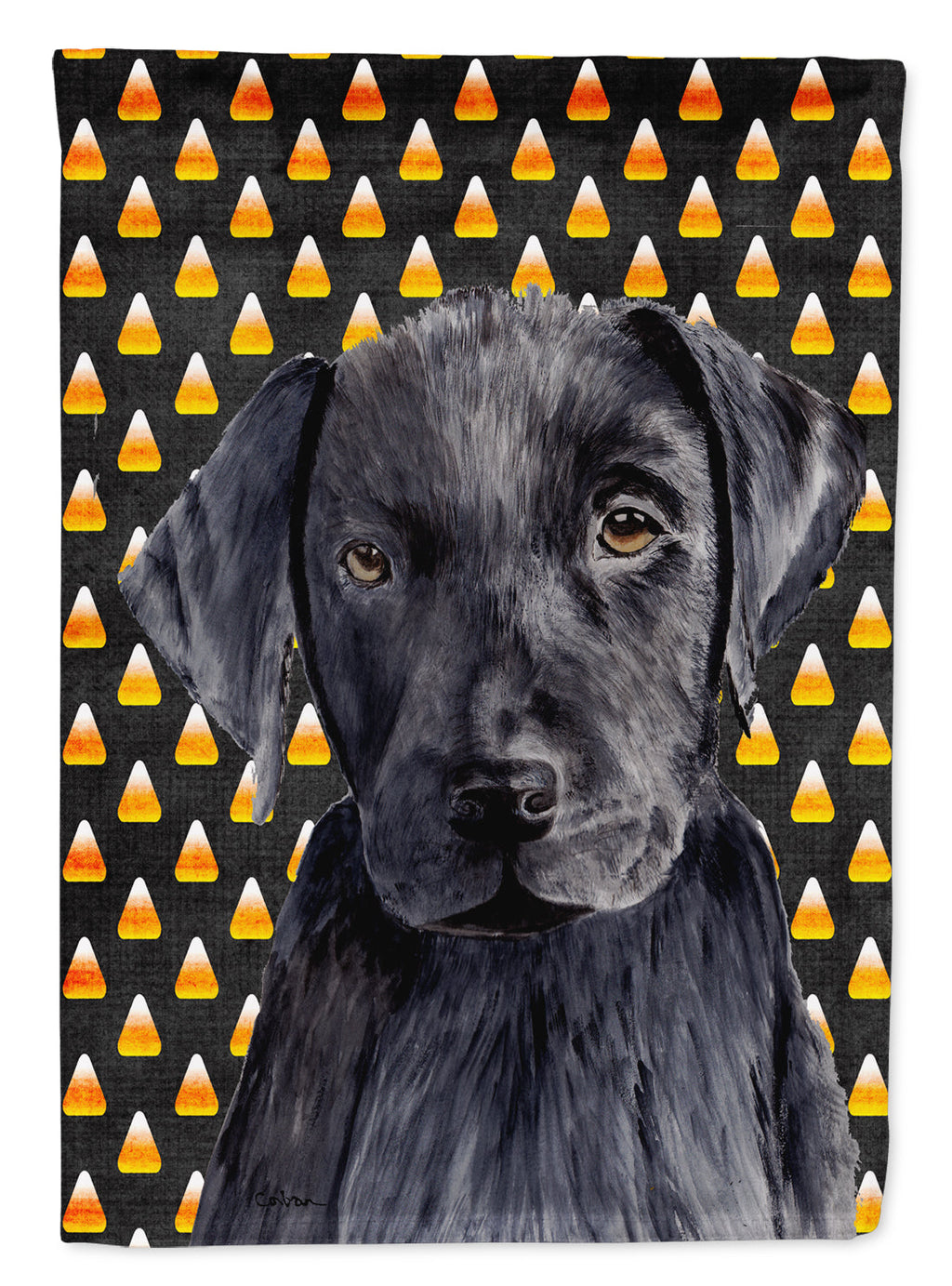 Labrador Candy Corn Halloween Portrait Garden Flag Mailbox Decorative Yard Banner Outside Patio Artwork for Flower Beds, Garden Size, Multicolor