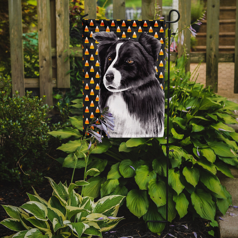 Border Collie Candy Corn Halloween Portrait Garden Flag Mailbox Decorative Yard Banner Outside Patio Artwork for Flower Beds, Garden Size, Multicolor