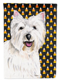 Westie Candy Corn Halloween Portrait Garden Flag Mailbox Decorative Yard Banner Outside Patio Artwork for Flower Beds, Garden Size, Multicolor