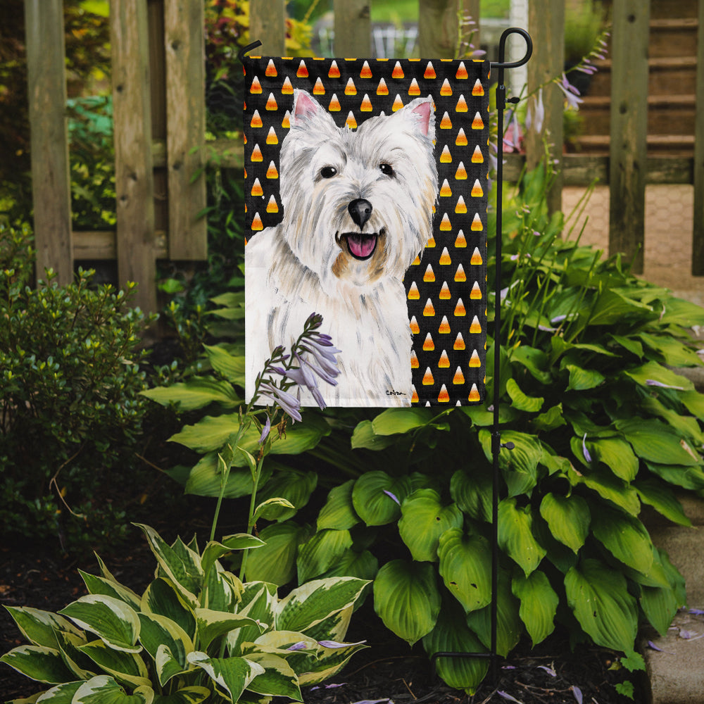 Westie Candy Corn Halloween Portrait Garden Flag Mailbox Decorative Yard Banner Outside Patio Artwork for Flower Beds, Garden Size, Multicolor
