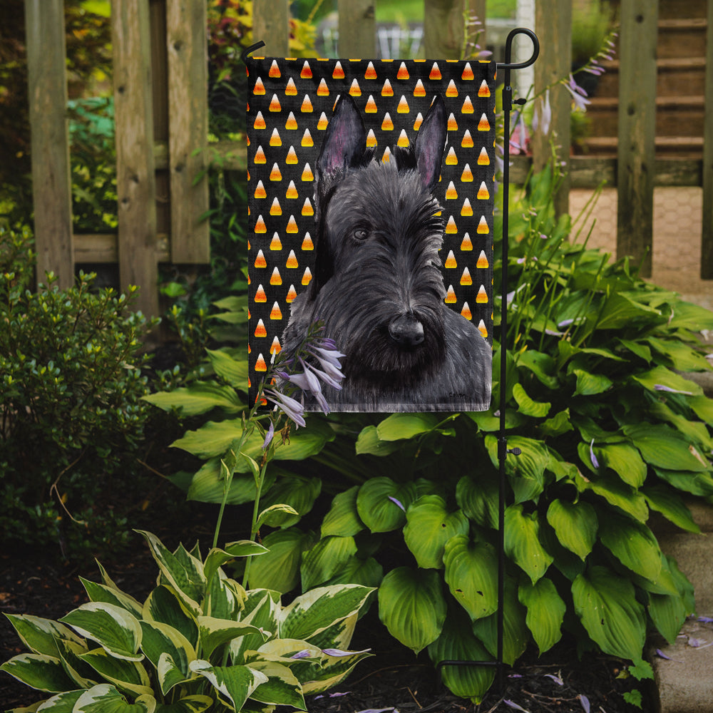 Scottish Terrier Candy Corn Halloween Portrait Garden Flag Mailbox Decorative Yard Banner Outside Patio Artwork for Flower Beds, Garden Size, Multicolor