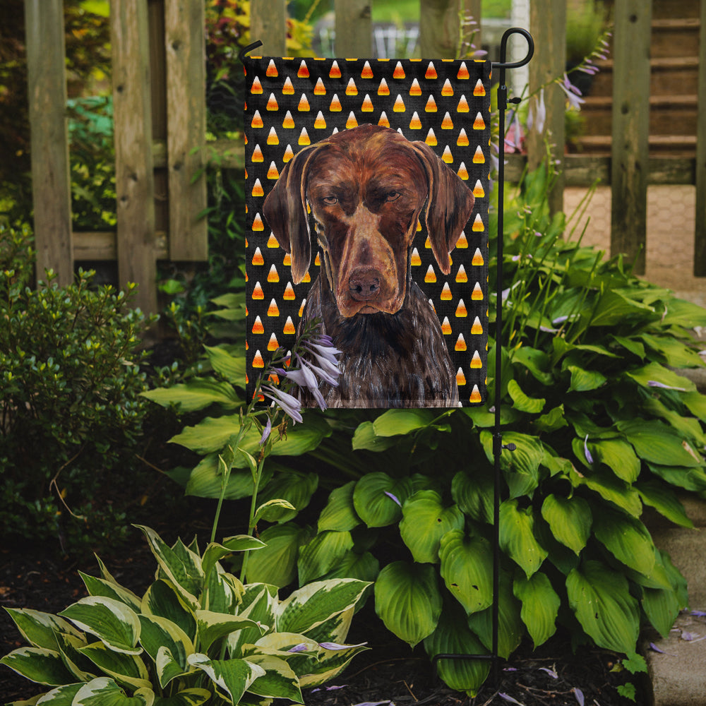 German Shorthaired Pointer Candy Corn Halloween Portrait Garden Flag Mailbox Decorative Yard Banner Outside Patio Artwork for Flower Beds, Garden Size, Multicolor