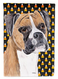 Boxer Fawn Uncropped Ears Candy Corn Halloween Portrait Garden Flag Mailbox Decorative Yard Banner Outside Patio Artwork for Flower Beds, Garden Size, Multicolor