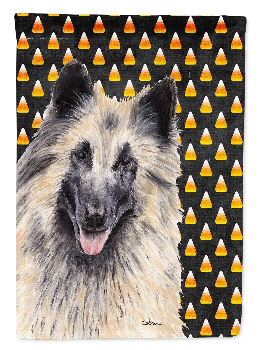 Belgian Tervuren Candy Corn Halloween Portrait Garden Flag Mailbox Decorative Yard Banner Outside Patio Artwork for Flower Beds, Garden Size, Multicolor