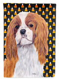 Cavalier Spaniel Blenheim Candy Corn Halloween Portrait Garden Flag Mailbox Decorative Yard Banner Outside Patio Artwork for Flower Beds, Garden Size, Multicolor