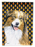 Australian Shepherd Candy Corn Halloween Portrait Garden Flag Mailbox Decorative Yard Banner Outside Patio Artwork for Flower Beds, Garden Size, Multicolor
