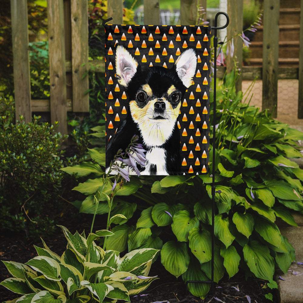 Chihuahua Candy Corn Halloween Portrait Garden Flag Mailbox Decorative Yard Banner Outside Patio Artwork for Flower Beds, Garden Size, Multicolor