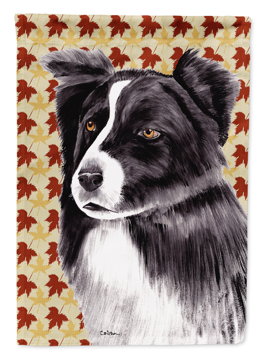 Border Collie Fall Leaves Portrait Garden Flag Mailbox Decorative Yard Banner Outside Patio Artwork for Flower Beds, Garden Size, Multicolor