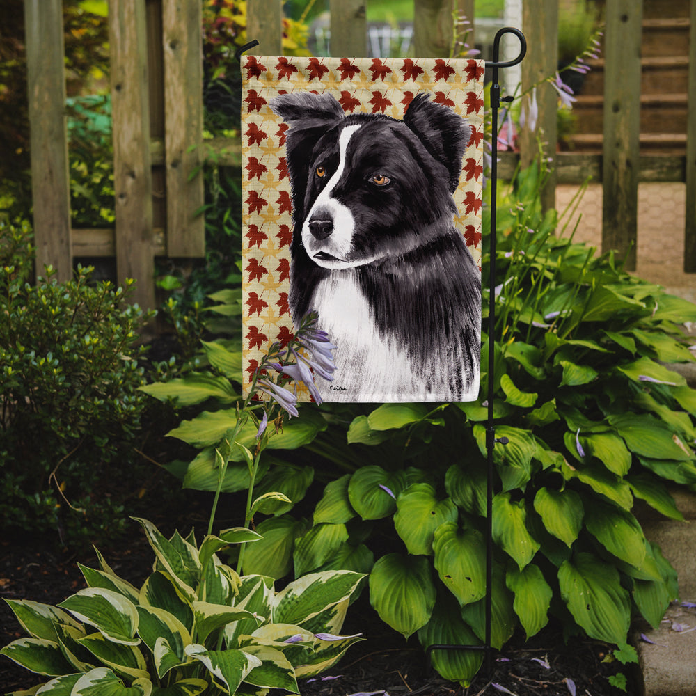 Border Collie Fall Leaves Portrait Garden Flag Mailbox Decorative Yard Banner Outside Patio Artwork for Flower Beds, Garden Size, Multicolor
