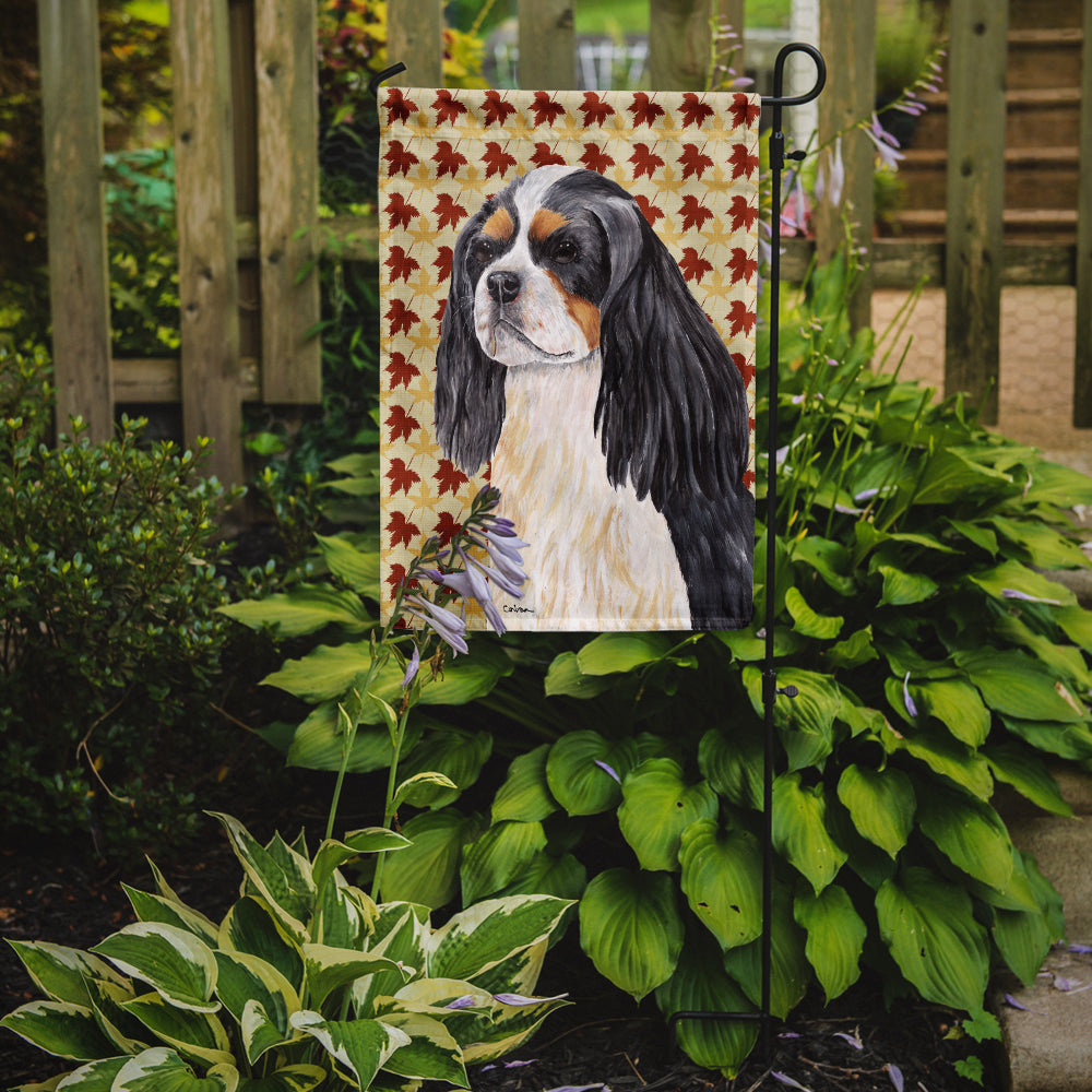 Cavalier Spaniel Fall Leaves Portrait Garden Flag Mailbox Decorative Yard Banner Outside Patio Artwork for Flower Beds, Garden Size, Multicolor