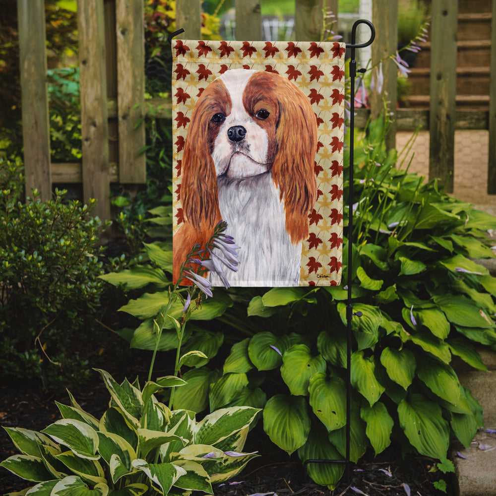 Cavalier Spaniel Fall Leaves Portrait Garden Flag Mailbox Decorative Yard Banner Outside Patio Artwork for Flower Beds, Garden Size, Multicolor