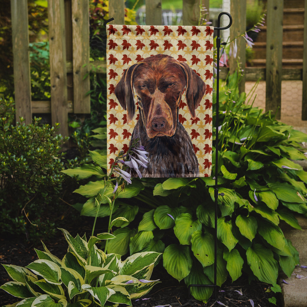 German Shorthaired Pointer Fall Leaves Portrait Garden Flag Mailbox Decorative Yard Banner Outside Patio Artwork for Flower Beds, Garden Size, Multicolor