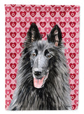 Belgian Sheepdog Hearts Love and Valentine's Day Portrait Garden Flag Mailbox Decorative Yard Banner Outside Patio Artwork for Flower Beds, Garden Size, Multicolor