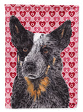 Australian Cattle Dog Hearts Love Valentine's Day Garden Flag Mailbox Decorative Yard Banner Outside Patio Artwork for Flower Beds, Garden Size, Multicolor