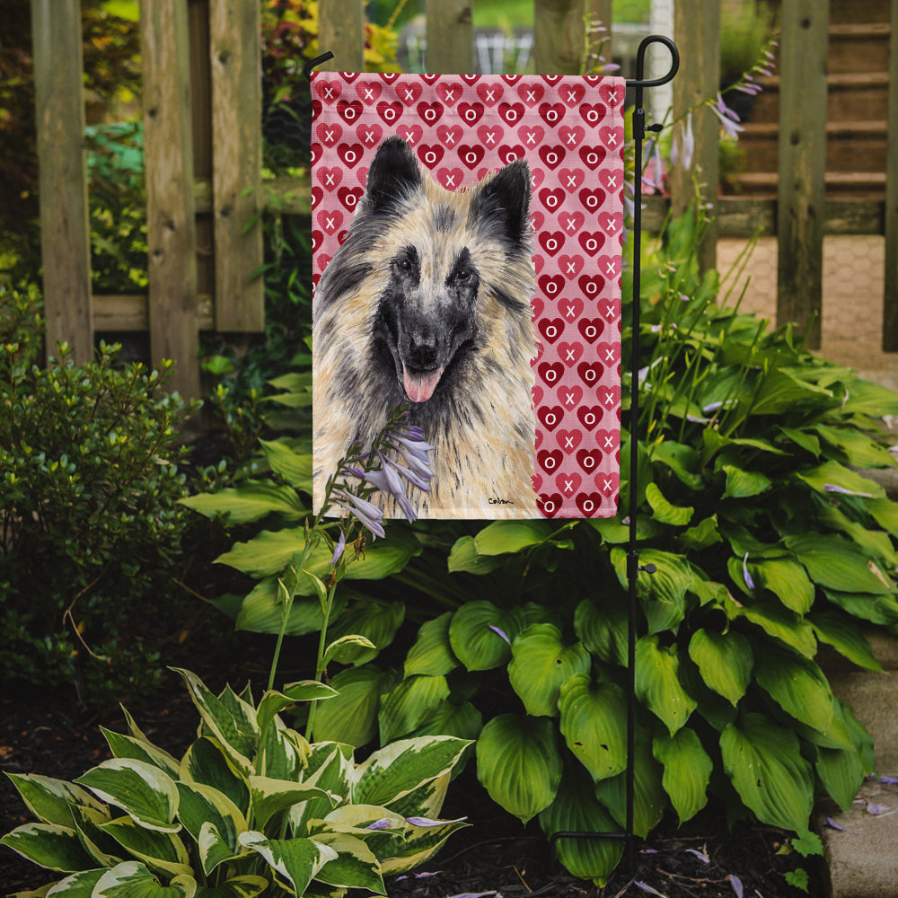 Belgian Tervuren Hearts Love and Valentine's Day Portrait Garden Flag Mailbox Decorative Yard Banner Outside Patio Artwork for Flower Beds, Garden Size, Multicolor