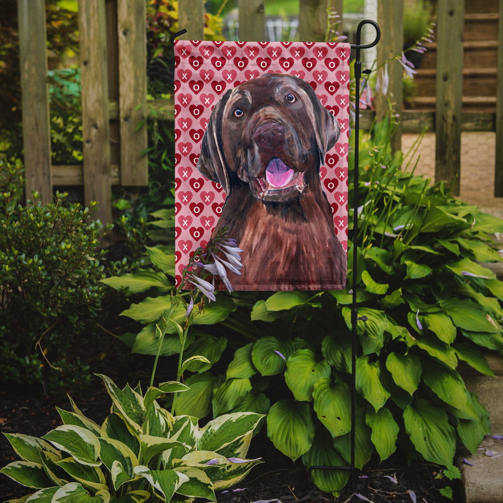 Labrador Chocolate Hearts Love Valentine's Day Garden Flag Mailbox Decorative Yard Banner Outside Patio Artwork for Flower Beds, Garden Size, Multicolor