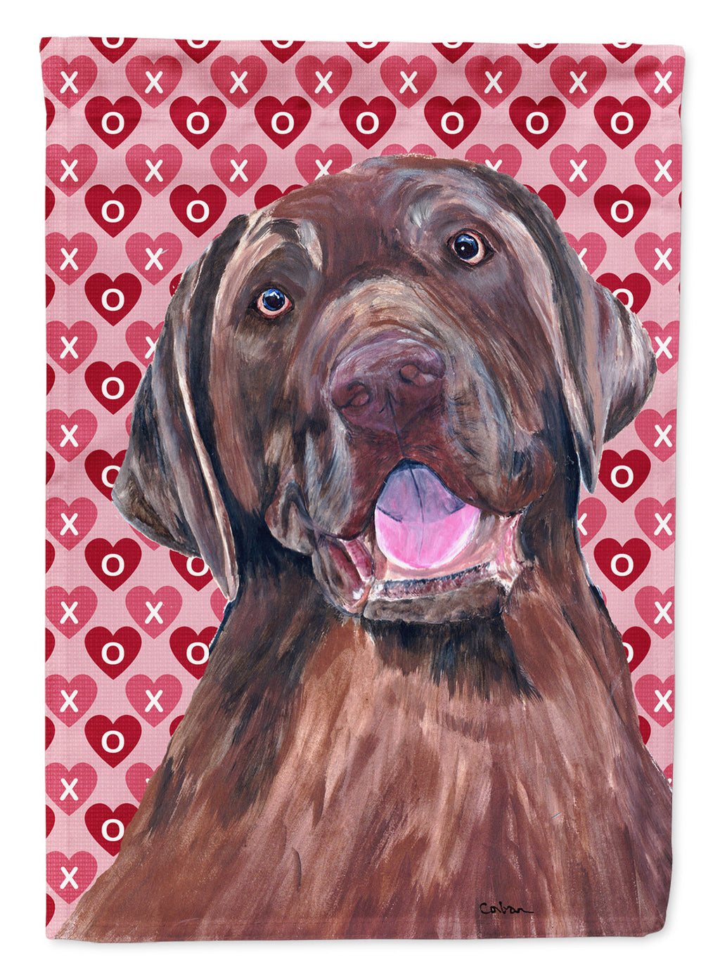 Labrador Chocolate Hearts Love Valentine's Day Garden Flag Mailbox Decorative Yard Banner Outside Patio Artwork for Flower Beds, Garden Size, Multicolor