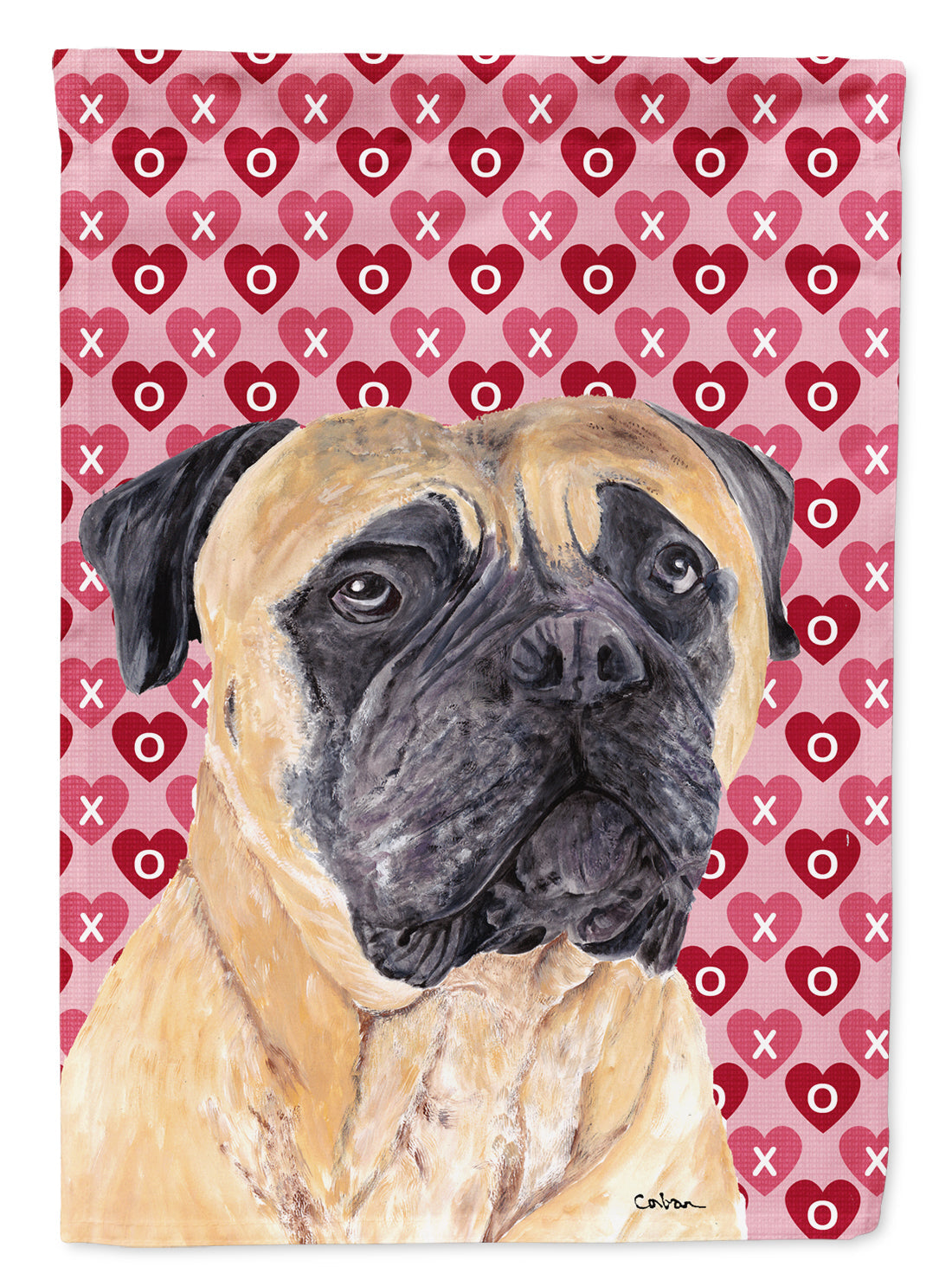 Mastiff Hearts Love and Valentine's Day Portrait Garden Flag Mailbox Decorative Yard Banner Outside Patio Artwork for Flower Beds, Garden Size, Multicolor