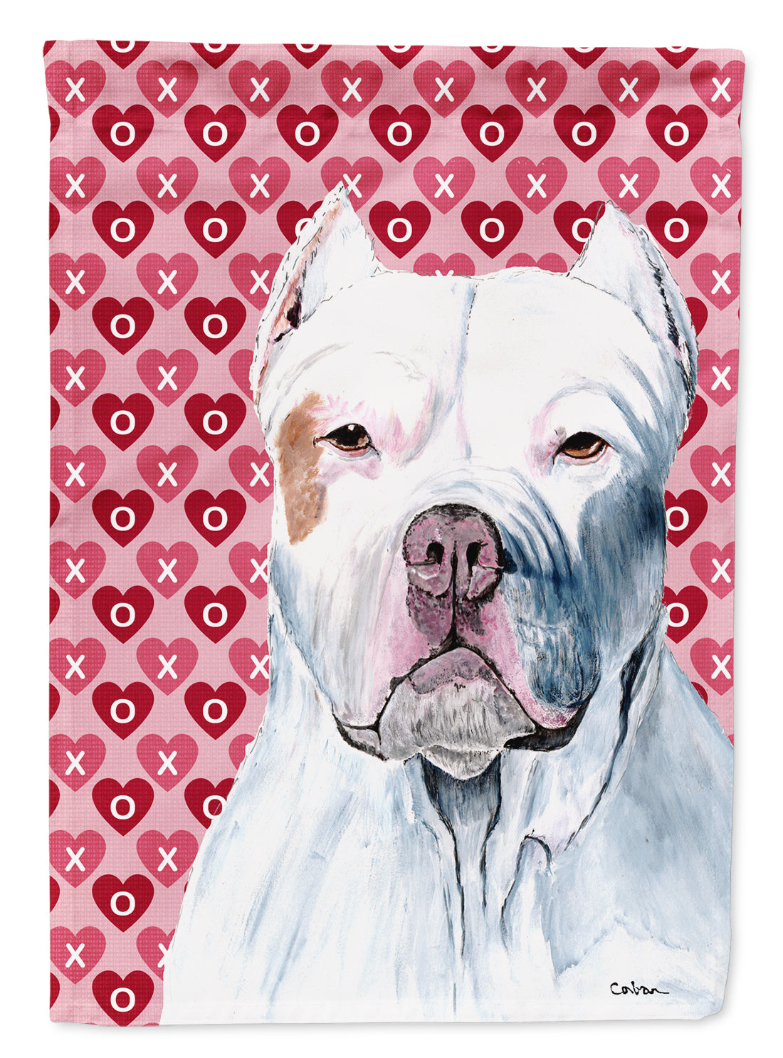 Pit Bull Hearts Love and Valentine's Day Portrait Garden Flag Mailbox Decorative Yard Banner Outside Patio Artwork for Flower Beds, Garden Size, Multicolor