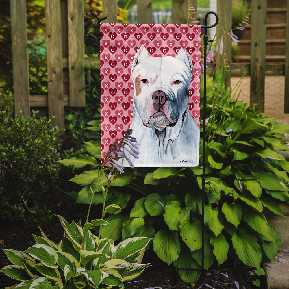 Pit Bull Hearts Love and Valentine's Day Portrait Garden Flag Mailbox Decorative Yard Banner Outside Patio Artwork for Flower Beds, Garden Size, Multicolor