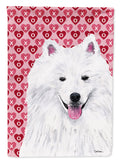 American Eskimo Hearts Love and Valentine's Day Portrait Garden Flag Mailbox Decorative Yard Banner Outside Patio Artwork for Flower Beds, Garden Size, Multicolor