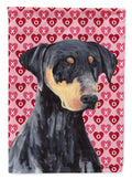 Doberman Hearts Love and Valentine's Day Portrait Garden Flag Mailbox Decorative Yard Banner Outside Patio Artwork for Flower Beds, Garden Size, Multicolor