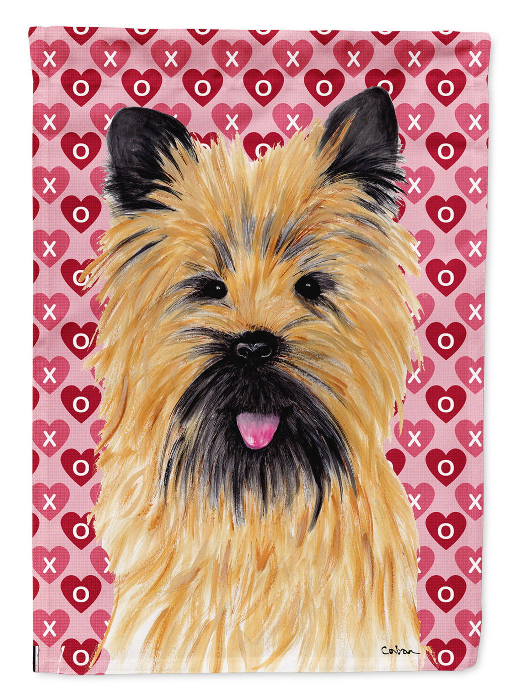 Cairn Terrier Hearts Love and Valentine's Day Portrait Garden Flag Mailbox Decorative Yard Banner Outside Patio Artwork for Flower Beds, Garden Size, Multicolor