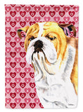 Bulldog English Hearts Love Valentine's Day Portrait Garden Flag Mailbox Decorative Yard Banner Outside Patio Artwork for Flower Beds, Garden Size, Multicolor