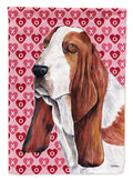 Basset Hound Hearts Love and Valentine's Day Portrait Garden Flag Mailbox Decorative Yard Banner Outside Patio Artwork for Flower Beds, Garden Size, Multicolor