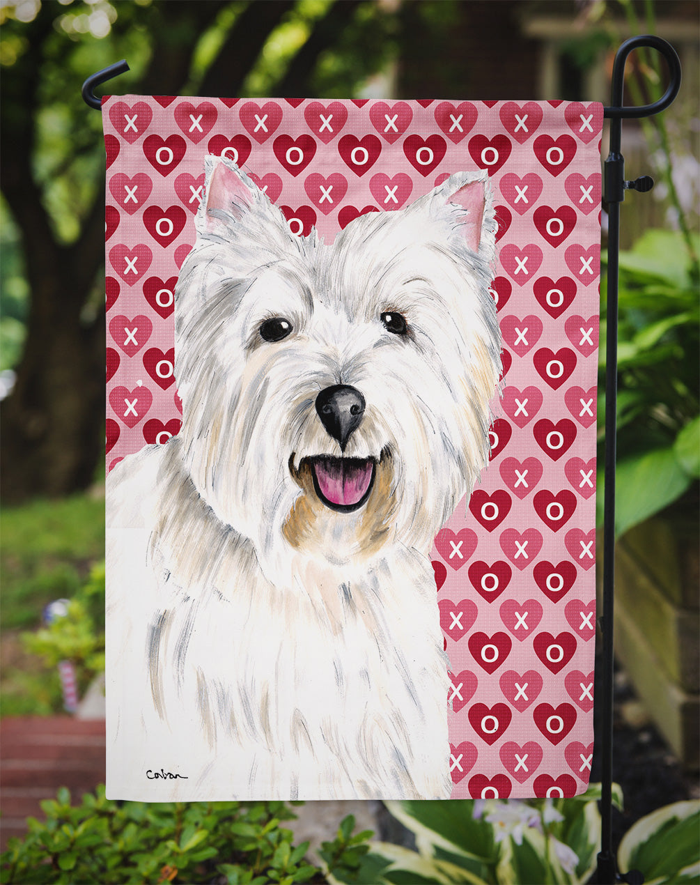 Westie Hearts Love and Valentine's Day Portrait Garden Flag Mailbox Decorative Yard Banner Outside Patio Artwork for Flower Beds, Garden Size, Multicolor