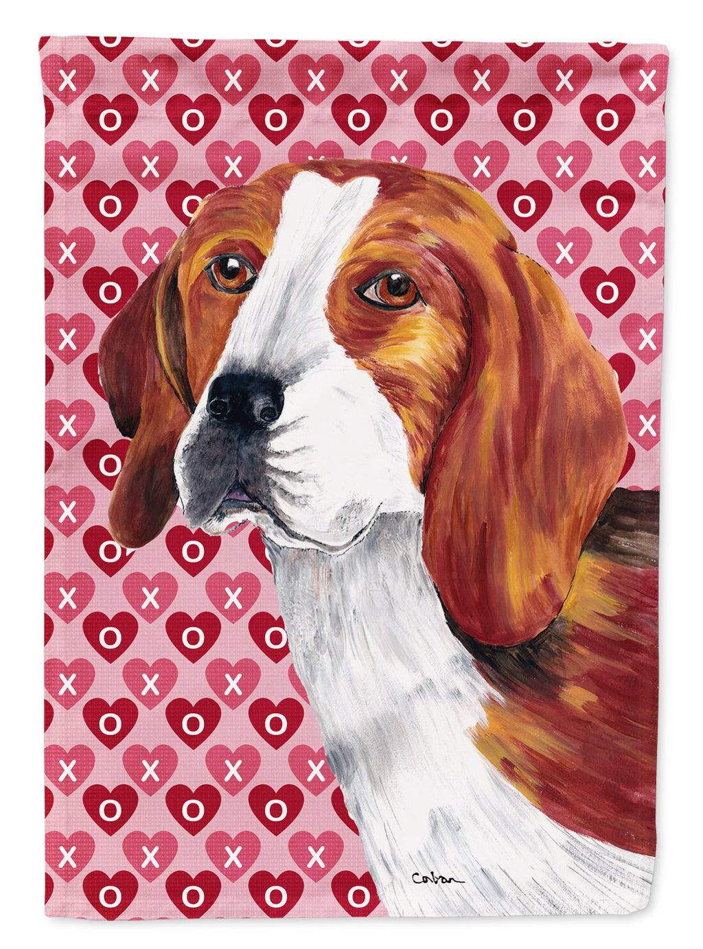 Beagle Hearts Love and Valentine's Day Portrait Garden Flag Mailbox Decorative Yard Banner Outside Patio Artwork for Flower Beds, Garden Size, Multicolor