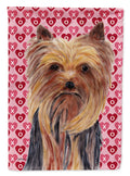Yorkie Hearts Love and Valentine's Day Portrait Garden Flag Mailbox Decorative Yard Banner Outside Patio Artwork for Flower Beds, Garden Size, Multicolor