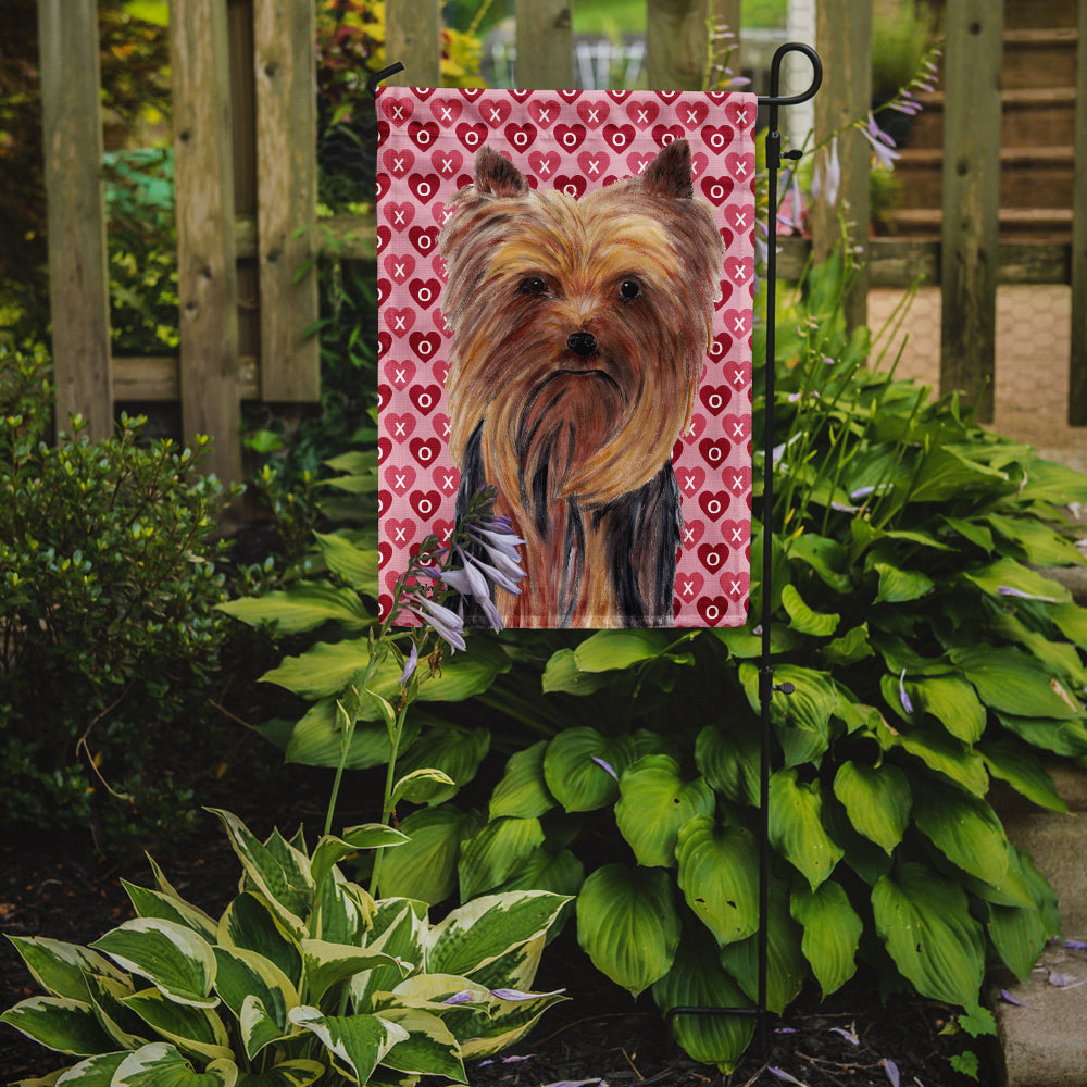 Yorkie Hearts Love and Valentine's Day Portrait Garden Flag Mailbox Decorative Yard Banner Outside Patio Artwork for Flower Beds, Garden Size, Multicolor